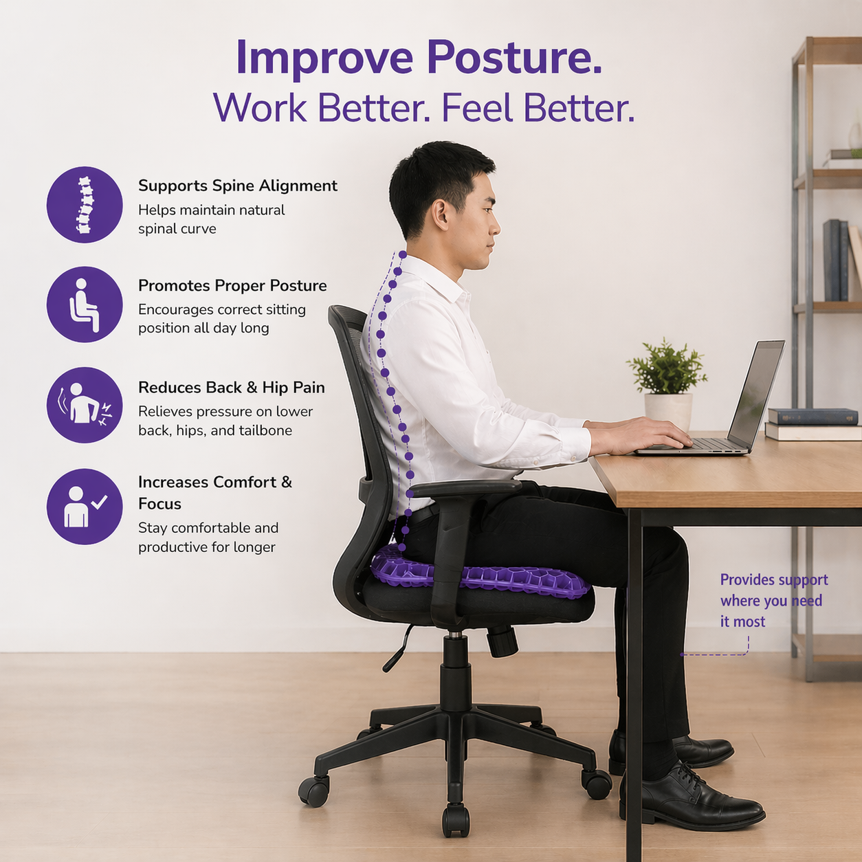 CloudSet Pro Honeycomb Gel Seat Cushion